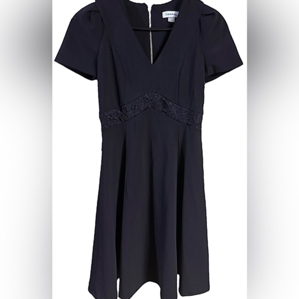 Calvin Klein Women gold zipper $139 nwt
Modern Black lace dress sz 2